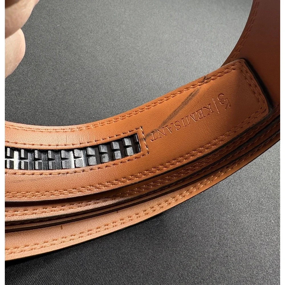 Kemisant Adjustable Rachet Belt Trim To Size Up To 52 Lot Of 2 Belts Gray Brown